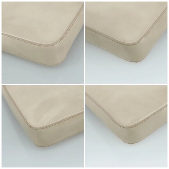 PRADA Chain Shoulder Bag Patent leather Beige Auth 109144 - Picture 14 of 16